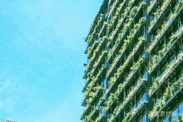 高清摄影 现代建筑与蓝天背景中的垂直花园