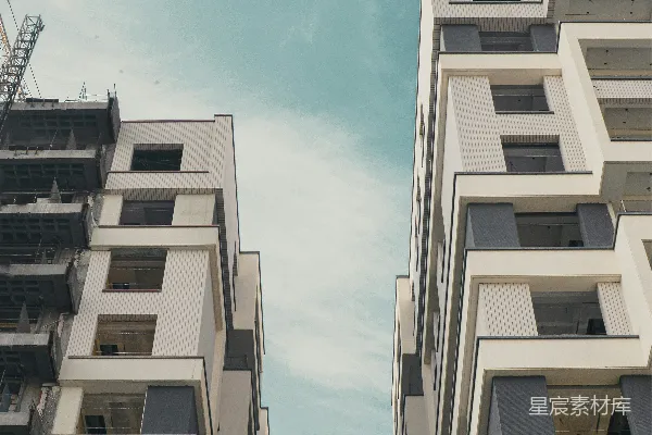 高清摄影 现代建筑通过空中连廊连接