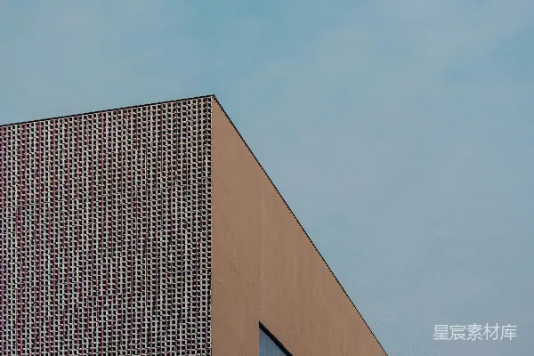 高清摄影 现代建筑外立面在晴朗的蓝天背景下