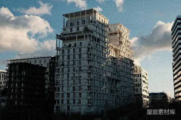 高清摄影 现代白色建筑在蓝天背景下