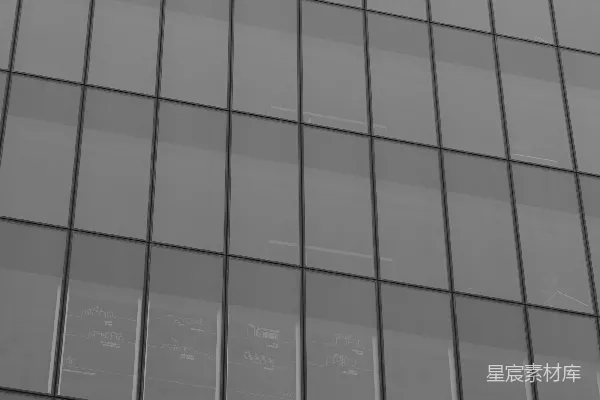 高清摄影 现代玻璃建筑立面，有重复的窗格