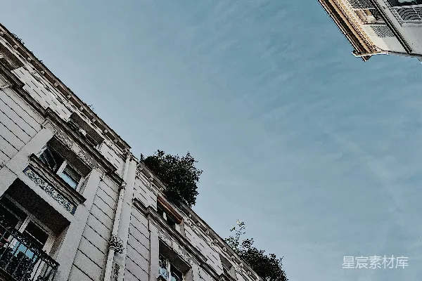 高清摄影 一座前面有树的建筑