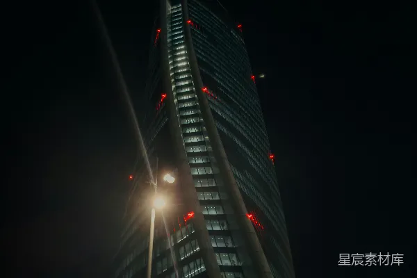 高清摄影 夜晚灯火辉煌的高楼大厦。