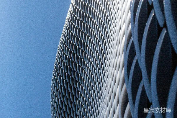 高清摄影 现代建筑外墙在清澈的蓝天背景下