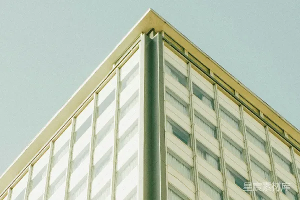 高清摄影 现代建筑的外墙与晴朗的天空相对照