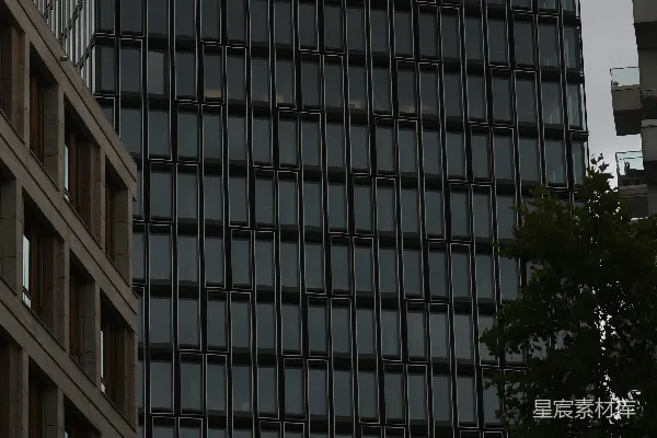 高清摄影 现代玻璃摩天大楼被建筑物包围着