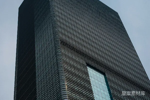 高清摄影 现代化的玻璃幕墙摩天大楼在蓝天背景下
