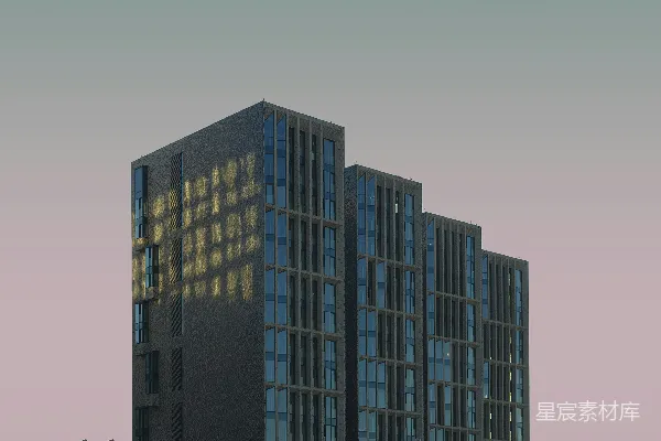 高清摄影 蓝棕色的混凝土建筑