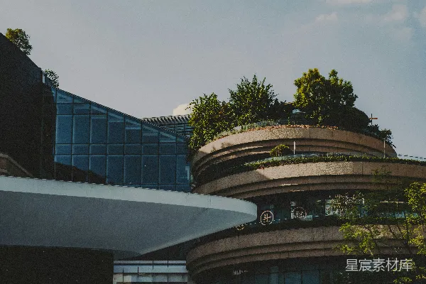 高清摄影 一座上面长了很多植物的建筑