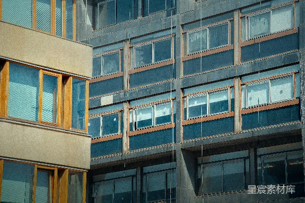 高清摄影 现代混凝土建筑，有许多窗户