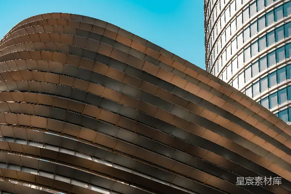 高清摄影 现代建筑，带有弯曲和圆柱形的建筑