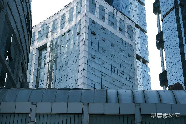 高清摄影 现代玻璃摩天大楼在明亮的天空下