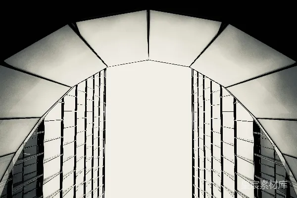 高清摄影 现代建筑线条勾勒出明亮的天空