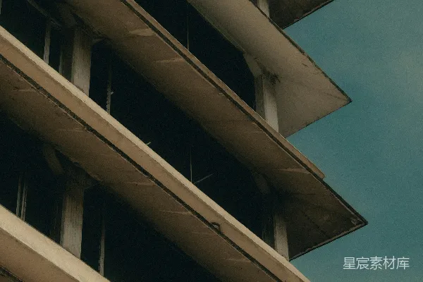 高清摄影 现代建筑，天空背景下的多层阳台