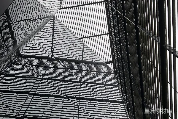 高清摄影 现代建筑内部几何阴影与线条