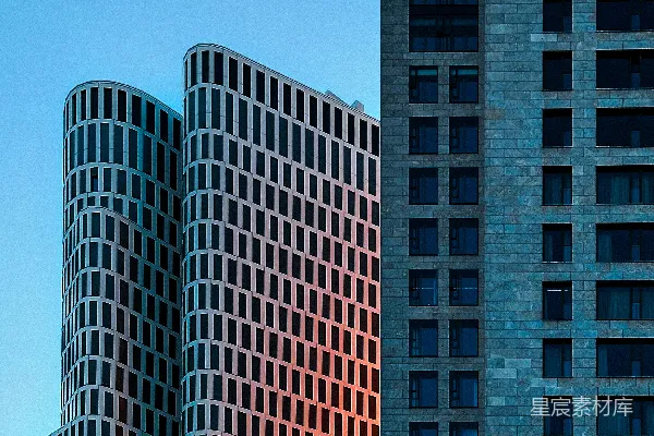 高清摄影 现代建筑在清澈的蓝天背景下