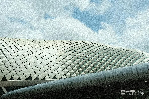 高清摄影 带有几何图案屋顶的现代建筑