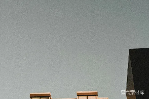 高清摄影 白天蓝天下的白色混凝土建筑