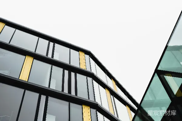 高清摄影 黑黄玻璃墙的建筑
