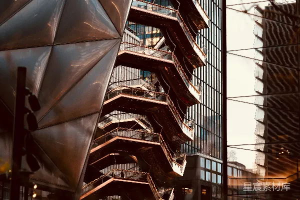 高清摄影 现代建筑结构，带有几何图案