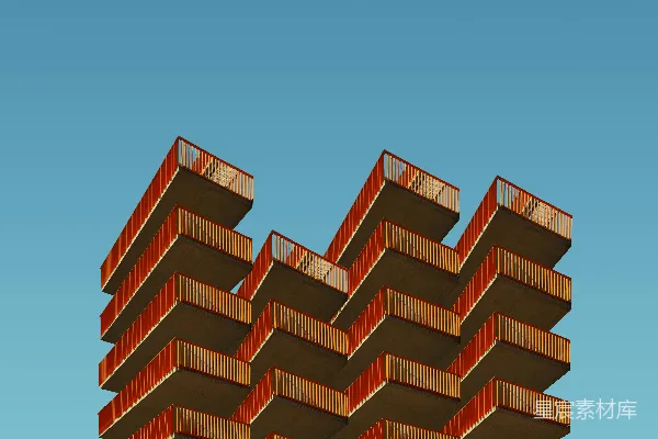 高清摄影 棕色建筑插图