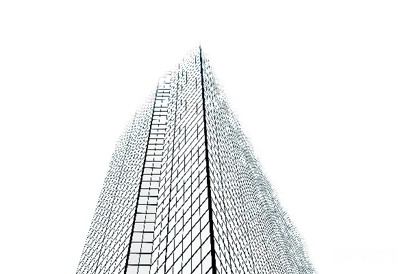 高清摄影 一张黑白照片，显示了一栋高大的建筑。