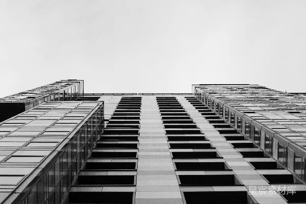 高清摄影 黑白照片中的高层建筑