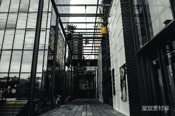 高清摄影 黑色金属框架的玻璃窗户建筑