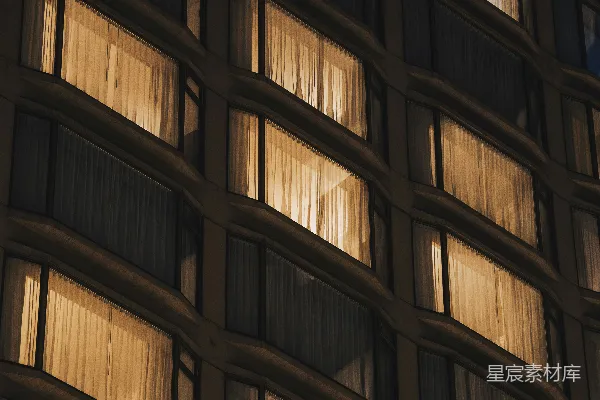 高清摄影 现代化建筑夜晚发光的窗户