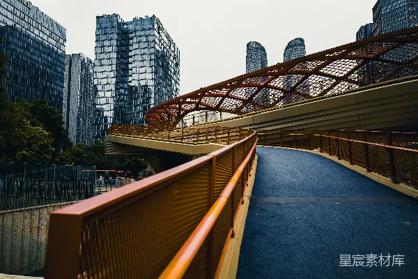 高清摄影 一座城市中的跨水大桥