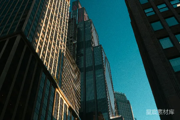 高清摄影 摩天大楼直指蔚蓝的天空
