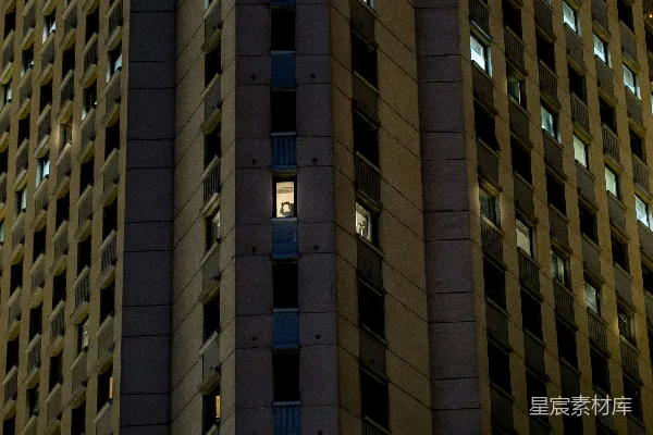 高清摄影 夜晚灯火通明的高楼大厦