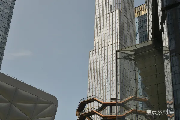 高清摄影 现代摩天大楼和纽约市的船只。