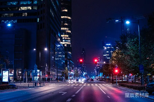 高清摄影 夜晚道路上的汽车