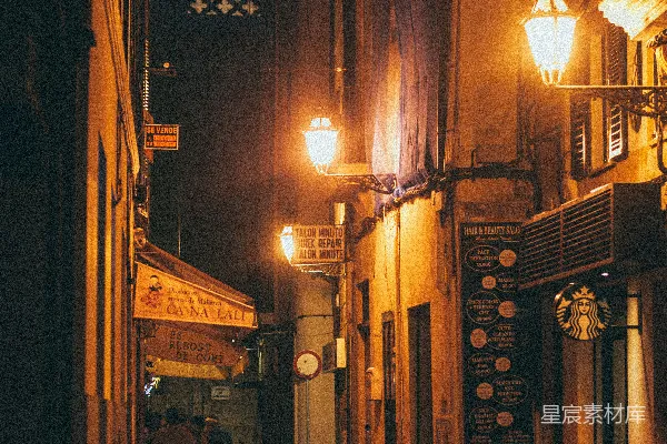 高清摄影 混凝土走廊在夜间