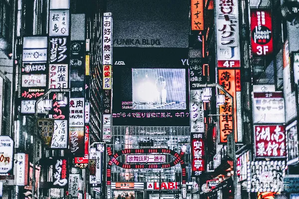 高清摄影 灰度照片，中央商务街