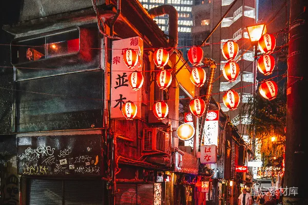 高清摄影 街上的灯笼在夜晚