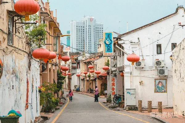 高清摄影 一条挂满灯笼的窄巷