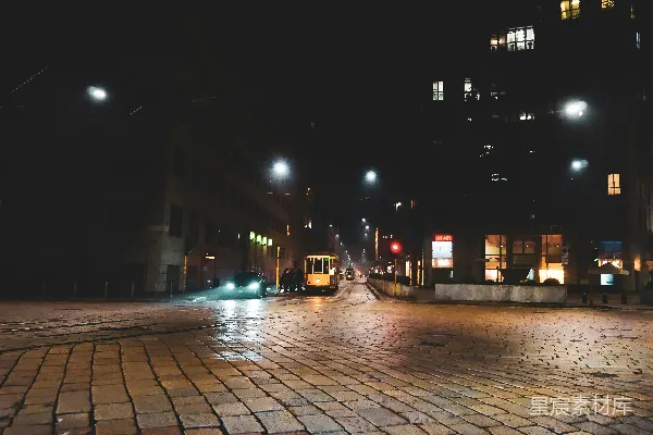 高清摄影 夜晚道路上的汽车