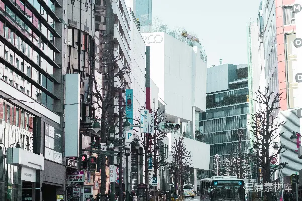 高清摄影 一群人正走过人行横道。