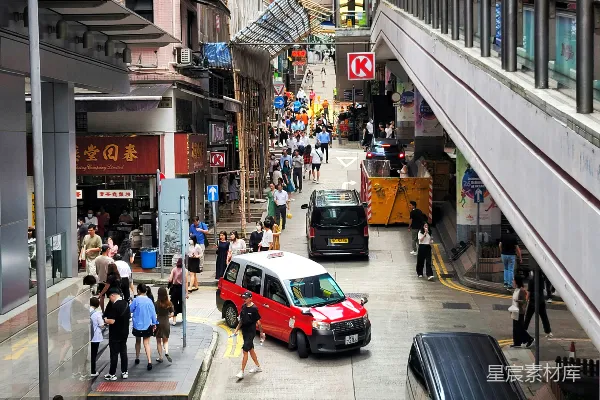 高清摄影 繁忙的城市街道，车辆川流不息。