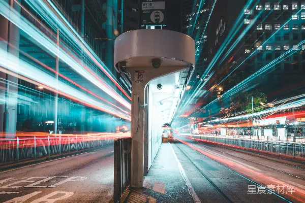 高清摄影 夜晚道路上汽车的延时摄影