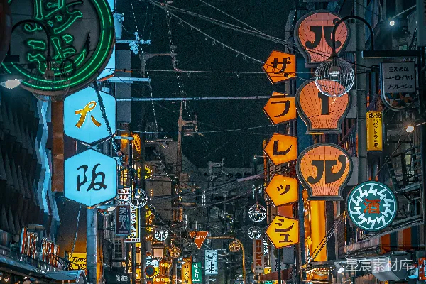 高清摄影 一条街道上充满了霓虹灯招牌。
