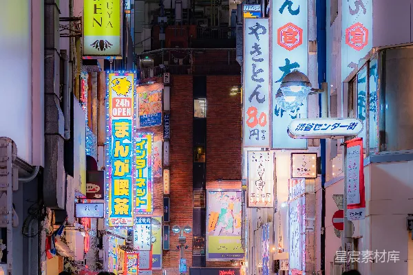 高清摄影 夜晚灯火通明，街上人来人往。