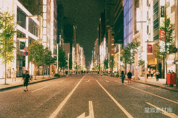 高清摄影 城市的长街夜景。