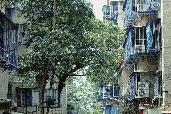 高清摄影 一条充满高楼大厦的城市街道