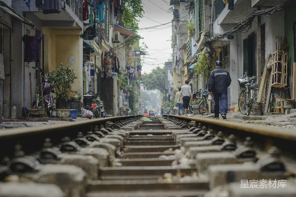 高清摄影 棕色金属铁路