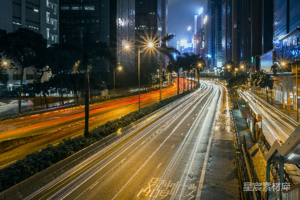 高清摄影 道路行驶汽车的延时摄影