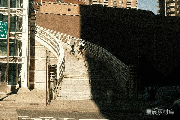高清摄影 一座城市的街道景色，高楼林立。