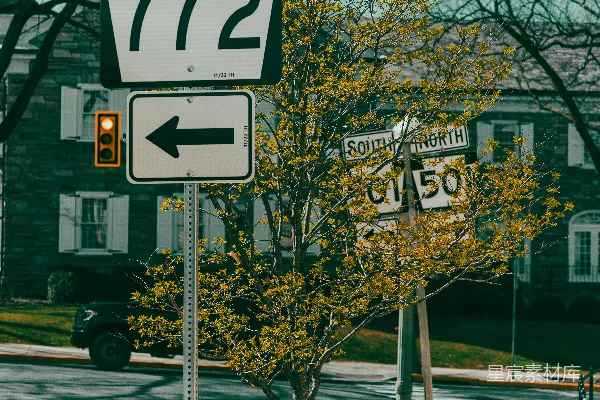 高清摄影 路边的路标